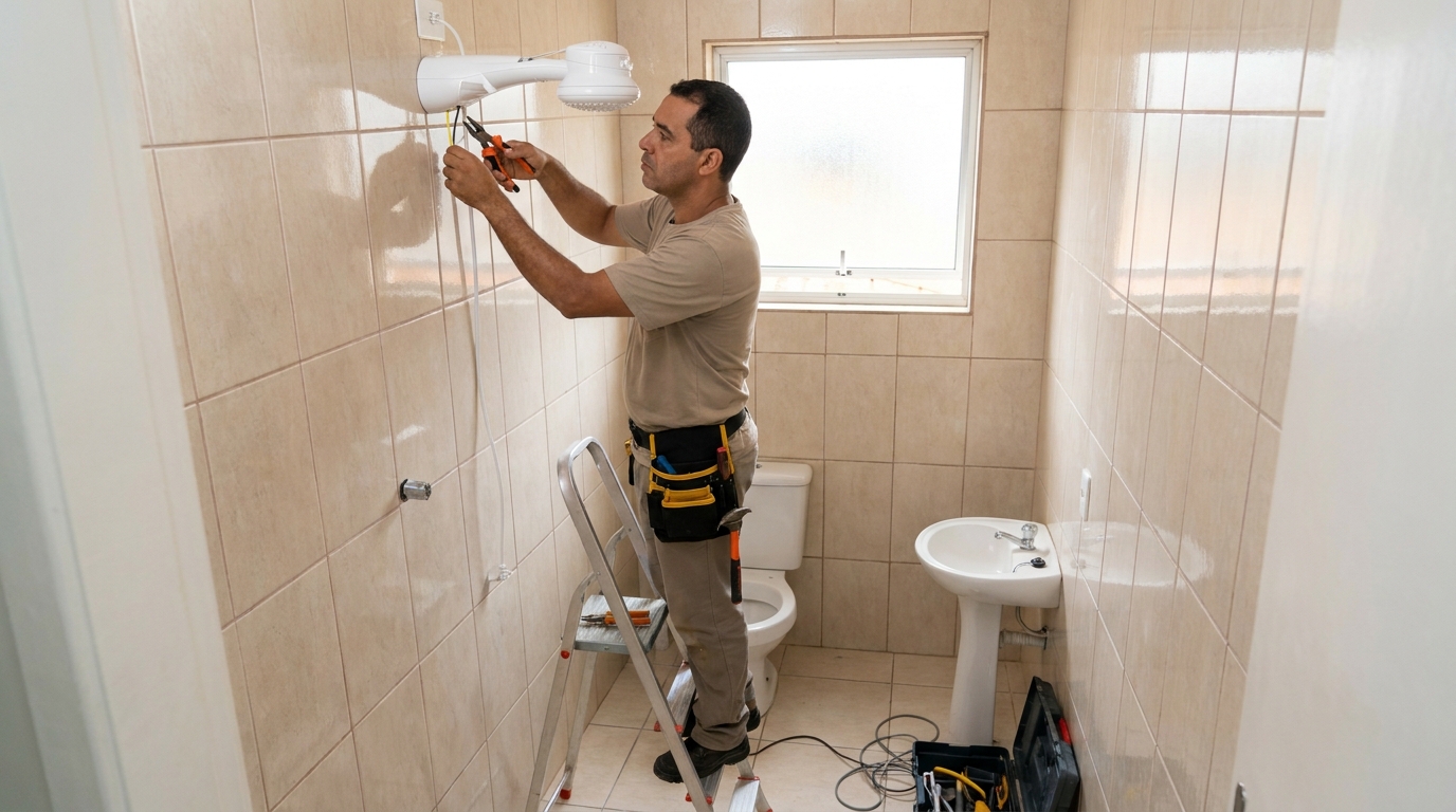 Instalação de chuveiro elétrico em Pelotas‑RS