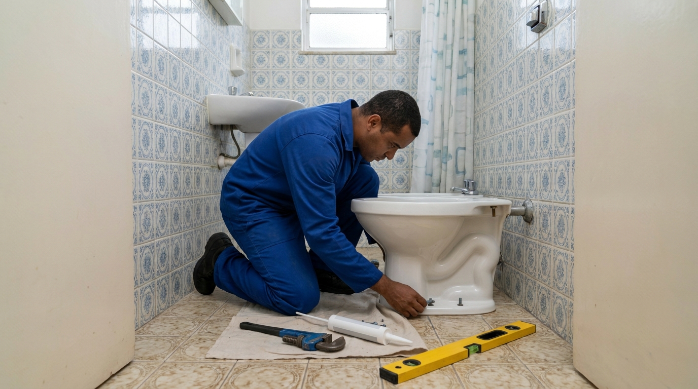 Instalação de vaso sanitário residencial em Pelotas‑RS